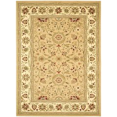 Beige Ivory Area Rug with Power Loomed Polypropylene Pile and Jute Backing