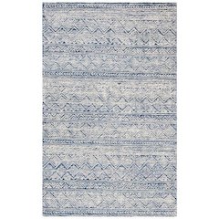Abstract, BLUE / IVORY, 6' X 6' Square, Area Rug, ABT343N-6SQ
