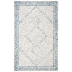 Abstract, IVORY / BLUE, 6' X 6' Square, Area Rug, ABT345M-6SQ