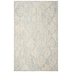 Abstract, IVORY / LIGHT BLUE, 6' X 6' Round, Area Rug
