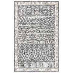 Abstract, IVORY / BLACK, 6' X 6' Round, Area Rug, ABT558A-6R