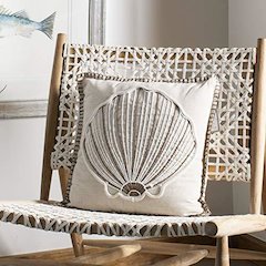 Della Seashell Pillow, Natural
