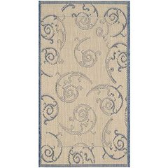 COURTYARD, NATURAL / BLUE, 9' X 12', Area Rug, CY2665-3101-9