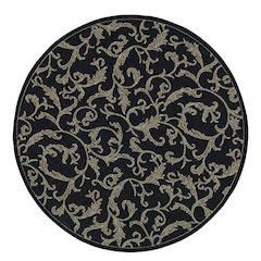 COURTYARD, BLACK / SAND, 7'-10" X 7'-10" Round, Area Rug, CY2653-3908-8R