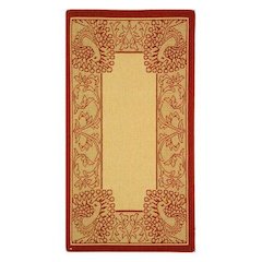 COURTYARD, NATURAL / RED, 2'-3" X 10', Area Rug, CY2965-3701-210