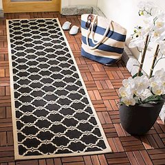 COURTYARD, BLACK / BEIGE, 2'-3" X 8', Area Rug, CY6009-226-28