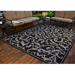 COURTYARD, BLACK / SAND, 7'-10" X 7'-10" Square, Area Rug, CY2663-3908-8SQ