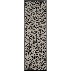 COURTYARD, BLACK / SAND, 2'-7" X 8'-2", Area Rug