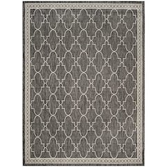 COURTYARD, BLACK / BEIGE, 8' X 11', Area Rug, CY8871-36621-8