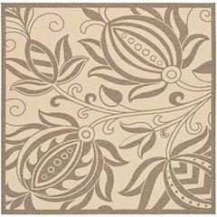 COURTYARD, NATURAL / BROWN, 6'-7" X 6'-7" Square, Area Rug, CY2961-3001-7SQ