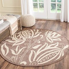 COURTYARD, CHOCOLATE / NATURAL, 6'-7" X 6'-7" Round, Area Rug, CY2961-3409-7R