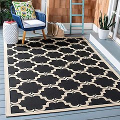 COURTYARD, BLACK / BEIGE, 4' X 5'-7", Area Rug, CY6009-226-4