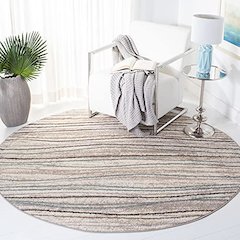 AMSTERDAM, CREAM / BEIGE, 6'-7" X 6'-7" Round, Area Rug, AMS111A-7R