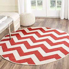 COURTYARD, RED, 7'-10" X 7'-10" Round, Area Rug, CY6244-248-8R