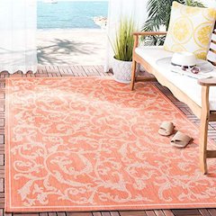 COURTYARD, TERRACOTTA / NATURAL, 6'-7" X 9'-6", Area Rug, CY2653-3202-6