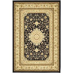LYNDHURST, BLACK / IVORY, 8' X 8' Round, Area Rug, LNH213A-8R