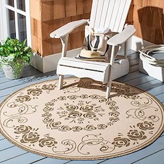 COURTYARD, NATURAL / BROWN, 6'-7" X 6'-7" Round, Area Rug, CY1893-3001-7R