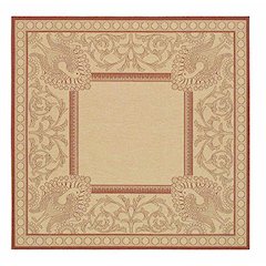 COURTYARD, NATURAL / RED, 7'-10" X 7'-10" Square, Area Rug, CY2965-3701-8SQ