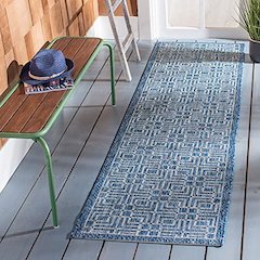 COURTYARD, NAVY / GREY, 2'-3" X 12', Area Rug, CY8467-36821-212