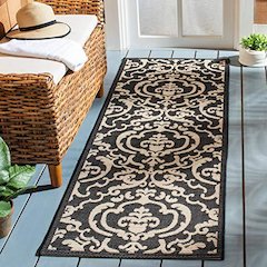 COURTYARD, BLACK / SAND, 2'-3" X 12', Area Rug, CY2663-3908-212