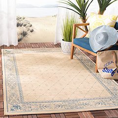 COURTYARD, NATURAL / BLUE, 5'-3" X 7'-7", Area Rug, CY2326-3101-5