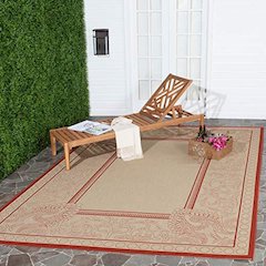COURTYARD, NATURAL / RED, 9' X 12', Area Rug, CY2965-3701-9