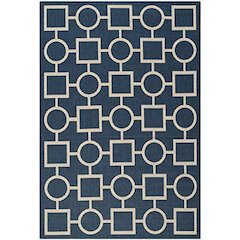 COURTYARD, NAVY / BEIGE, 6'-7" X 9'-6", Area Rug, CY6925-268-6