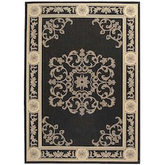 COURTYARD, BLACK / SAND, 4' X 5'-7", Area Rug, CY2914-3908-4