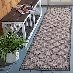COURTYARD, NATURAL / BLACK, 2'-3" X 12', Area Rug, CY8471-37312-212