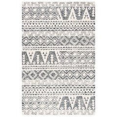 Abstract, IVORY / BLACK, 9' X 12', Area Rug, ABT557A-9
