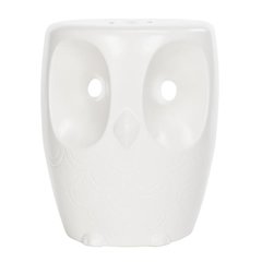 Owl Garden Stool, White