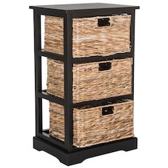 HALLE 3 WICKER BASKET STORAGE SIDE TABLE, AMH5738A