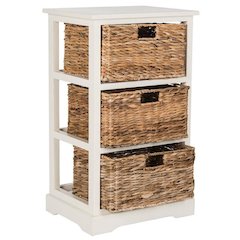 HALLE 3 WICKER BASKET STORAGE SIDE TABLE, AMH5738B