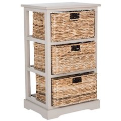 HALLE 3 WICKER BASKET STORAGE SIDE TABLE, AMH5738D
