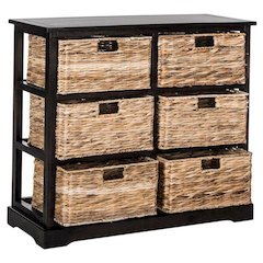 KEENAN 6 WICKER BASKET STORAGE CHEST, AMH5740A