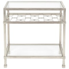 HANZEL SILVER LEAF GLASS SIDE TABLE