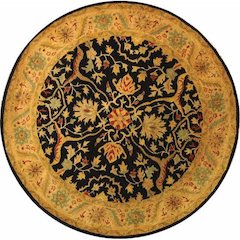 ANTIQUITY, BLACK, 3'-6" X 3'-6" Round, Area Rug, AT14B-4R