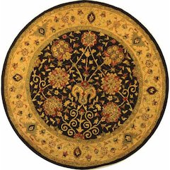 ANTIQUITY, BLACK, 3'-6" X 3'-6" Round, Area Rug, AT21B-4R