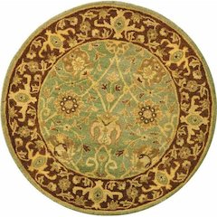 ANTIQUITY, GREEN / BROWN, 3'-6" X 3'-6" Round, Area Rug