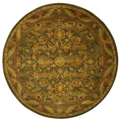 ANTIQUITY, GREEN / GOLD, 3'-6" X 3'-6" Round, Area Rug, AT52K-4R