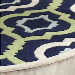 CHATHAM, DARK BLUE / MULTI, 7' X 7' Round, Area Rug