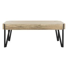 Safavieh Home Liann Rustic Multi Brown and Black Glass Leg Coffee Table