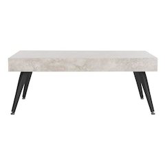 Home Collection Cedric Light Grey and Black Rectangular Midcentury Modern Coffee Table