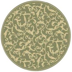 COURTYARD, OLIVE / NATURAL, 5'-3" X 5'-3" Round, Area Rug, CY2653-1E06-5R