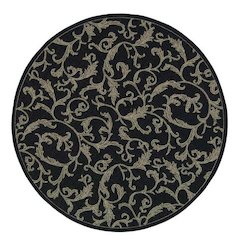 COURTYARD, BLACK / SAND, 6'-7" X 6'-7" Round, Area Rug, CY2653-3908-7R