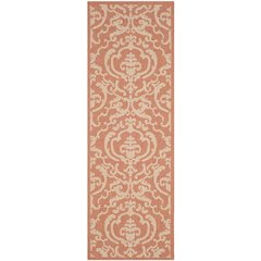 COURTYARD, TERRACOTTA / NATURAL, 2'-3" X 10', Area Rug, CY2663-3202-210