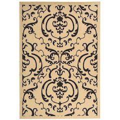 COURTYARD, SAND / BLACK, 2'-3" X 10', Area Rug, CY2663-3901-210