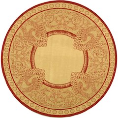 COURTYARD, NATURAL / RED, 5'-3" X 7'-7", Area Rug, CY2965-3701-5