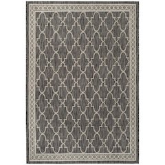 COURTYARD, BLACK / BEIGE, 9' X 12', Area Rug, CY8871-36621-9