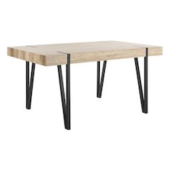 ALYSSA RUSTIC MIDCENTURY WOOD TOP DINING TABLE